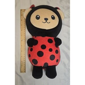 Rare Linzy Lady Bug Plush  Pillow, 15 Inches, Red, Black, EC, Squish Lovey, Soft
